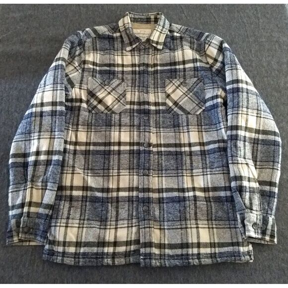 Weatherproof Plaid‎ Shacket Sherpa Fleece Lined Blue Green Mens S Shirt Jacket - Picture 1 of 16